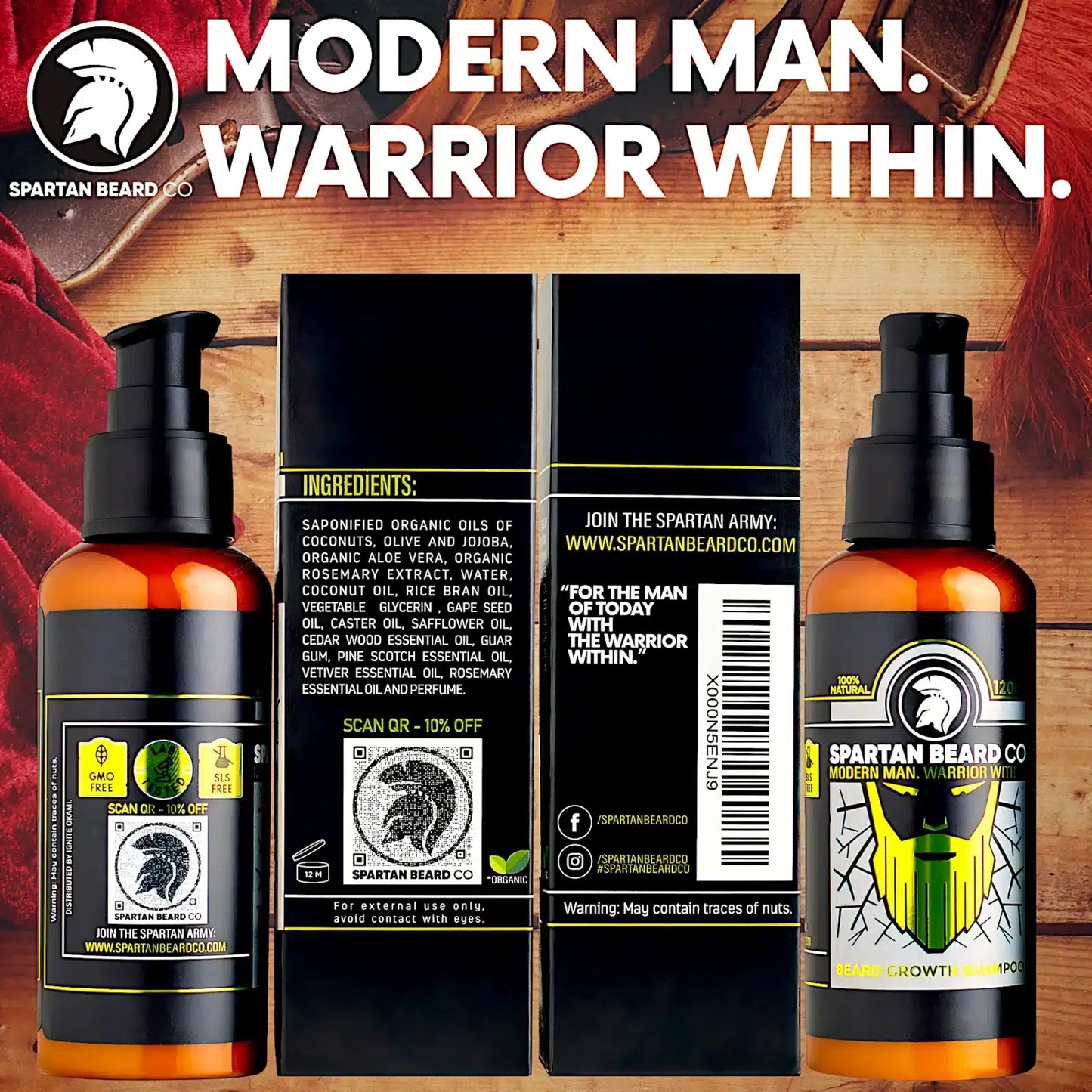 𝗦𝗣𝗔𝗥𝗧𝗔𝗡 𝗕𝗘𝗔𝗥𝗗™ Shampoo (80% OFF - First Order)